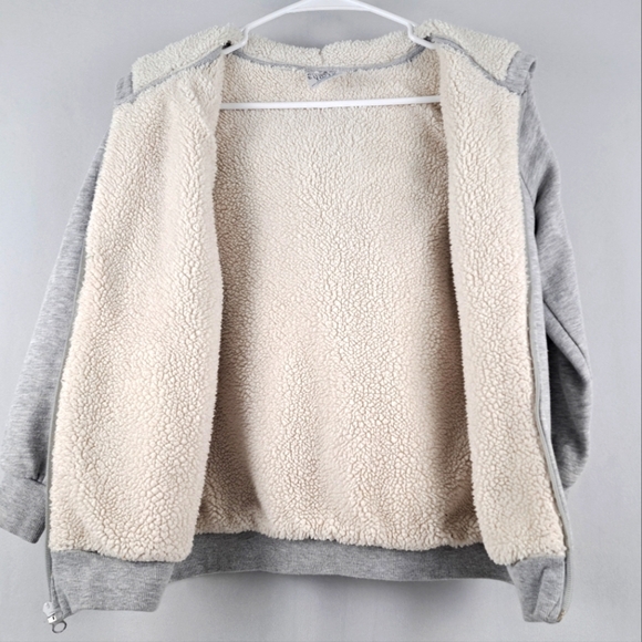 Youth Sherpa Lined Zip Hoodie, Highland Originals, Heather Grey sz 10/12 - Picture 3 of 4
